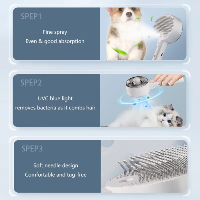 3-in-1 Electric Pet Grooming Brush - Image 9