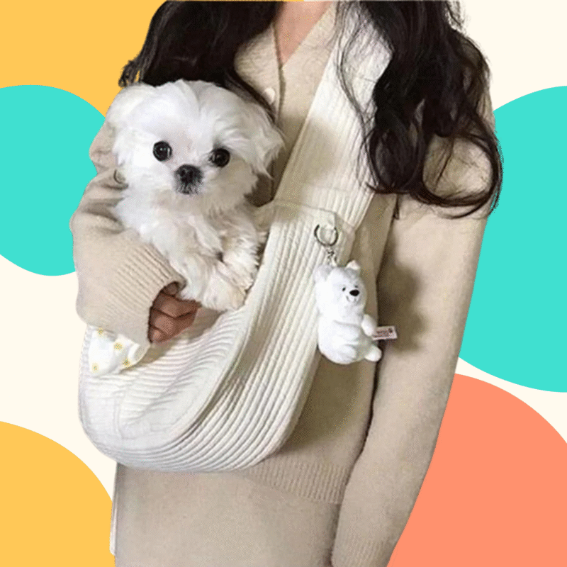 Canvas Pet Sling Carrier Bag Comfortable Travel Tote for Small Dogs