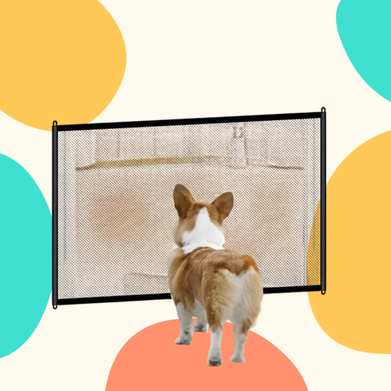 Portable Dog Safety Gate - Mesh Isolation Net for Pets