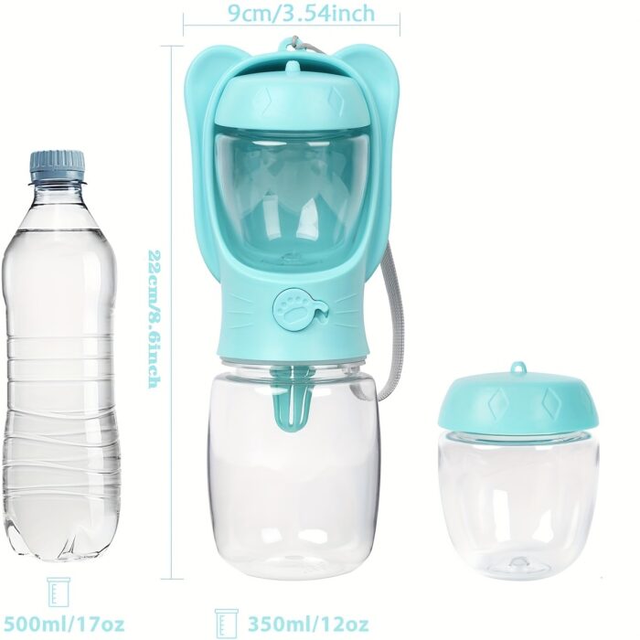 Portable Dog Water Bottle with Food Container - Leak-Proof Travel Dispenser - Image 6