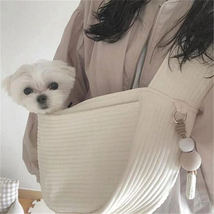 Canvas Pet Sling Carrier Bag Comfortable Travel Tote for Small Dogs - Image 4